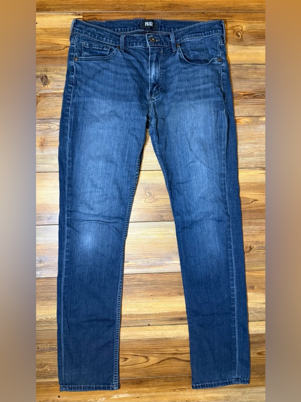 PAIGE Lennox Jeans Mens 33 Slim Fit Medium Wash Stretch Denim Made USA